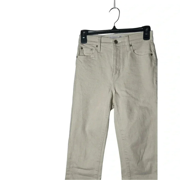 1784. DAZE HIGH WAIST STRAIGHT LEG ANKLE STYLE DENIM JEANS OATMEAL IN COLOR 24 - Picture 3 of 9